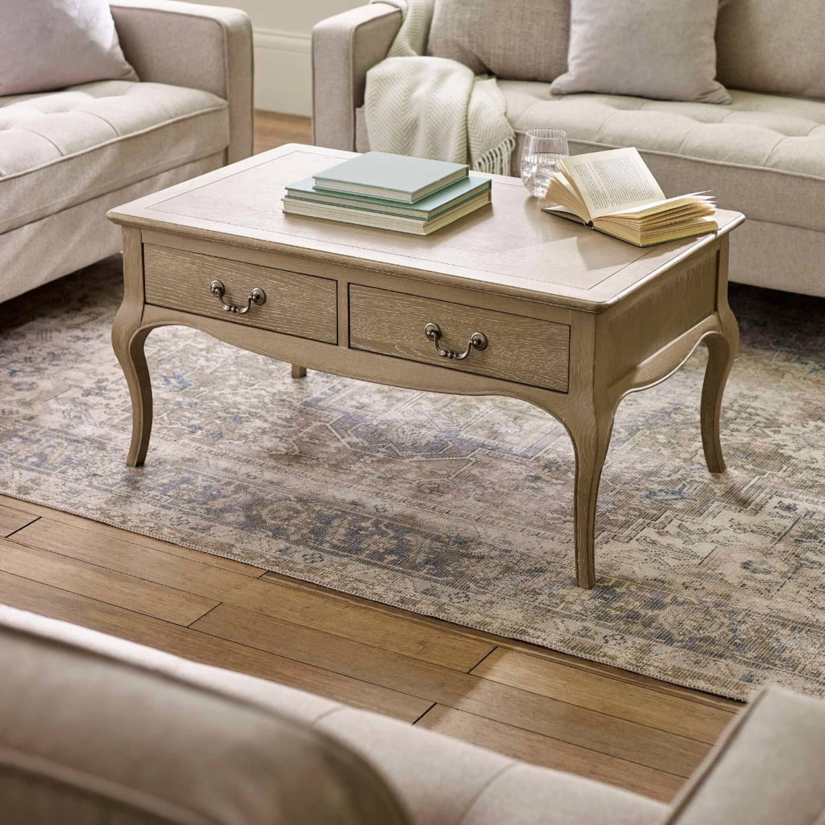 Camille French Style Rectangular Coffee Table
