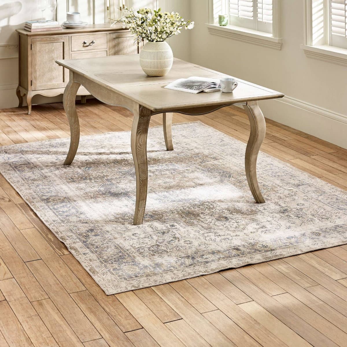 Camille French Style Rectangular 4-6 Seater Extending Dining Table