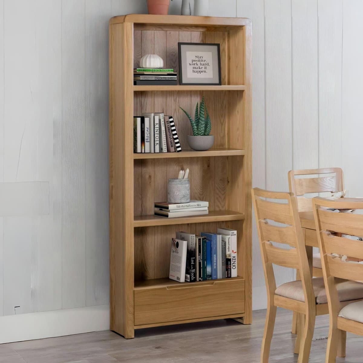 Curve Oak Tall Bookcase
