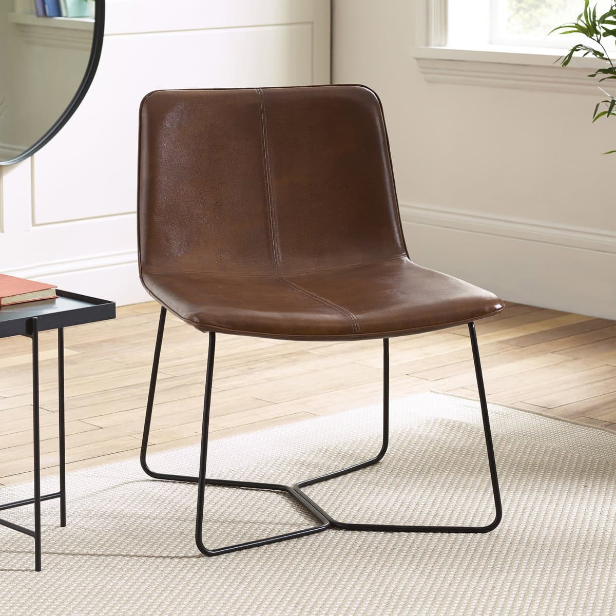 Joren PU Leather Accent Chair - Brown