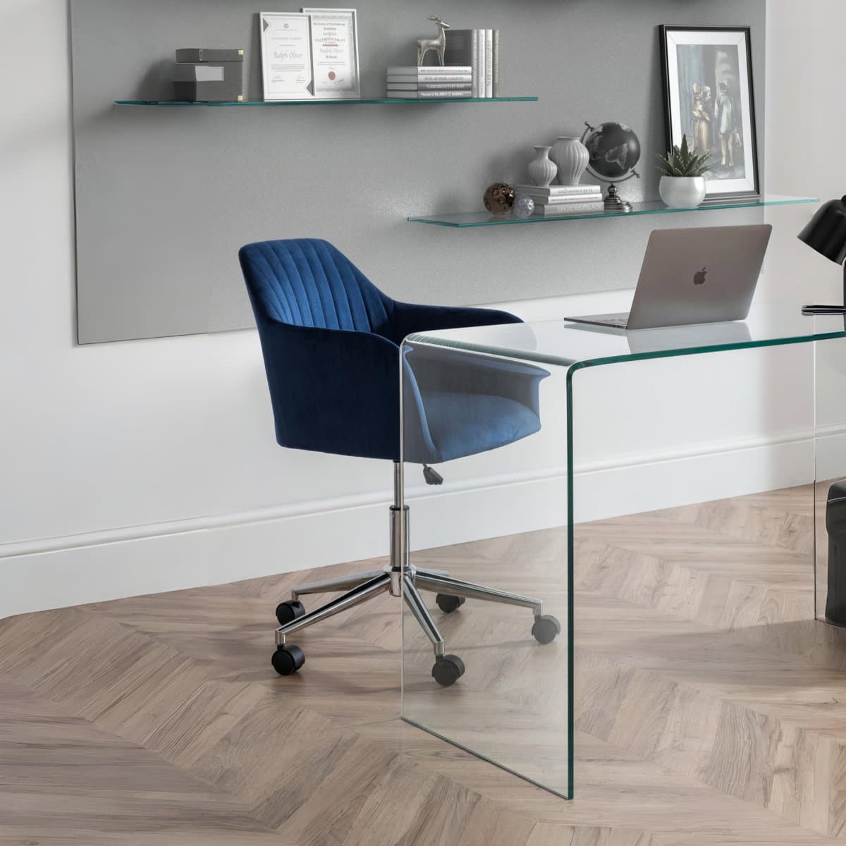 Kahlo Velvet Swivel Office Chair