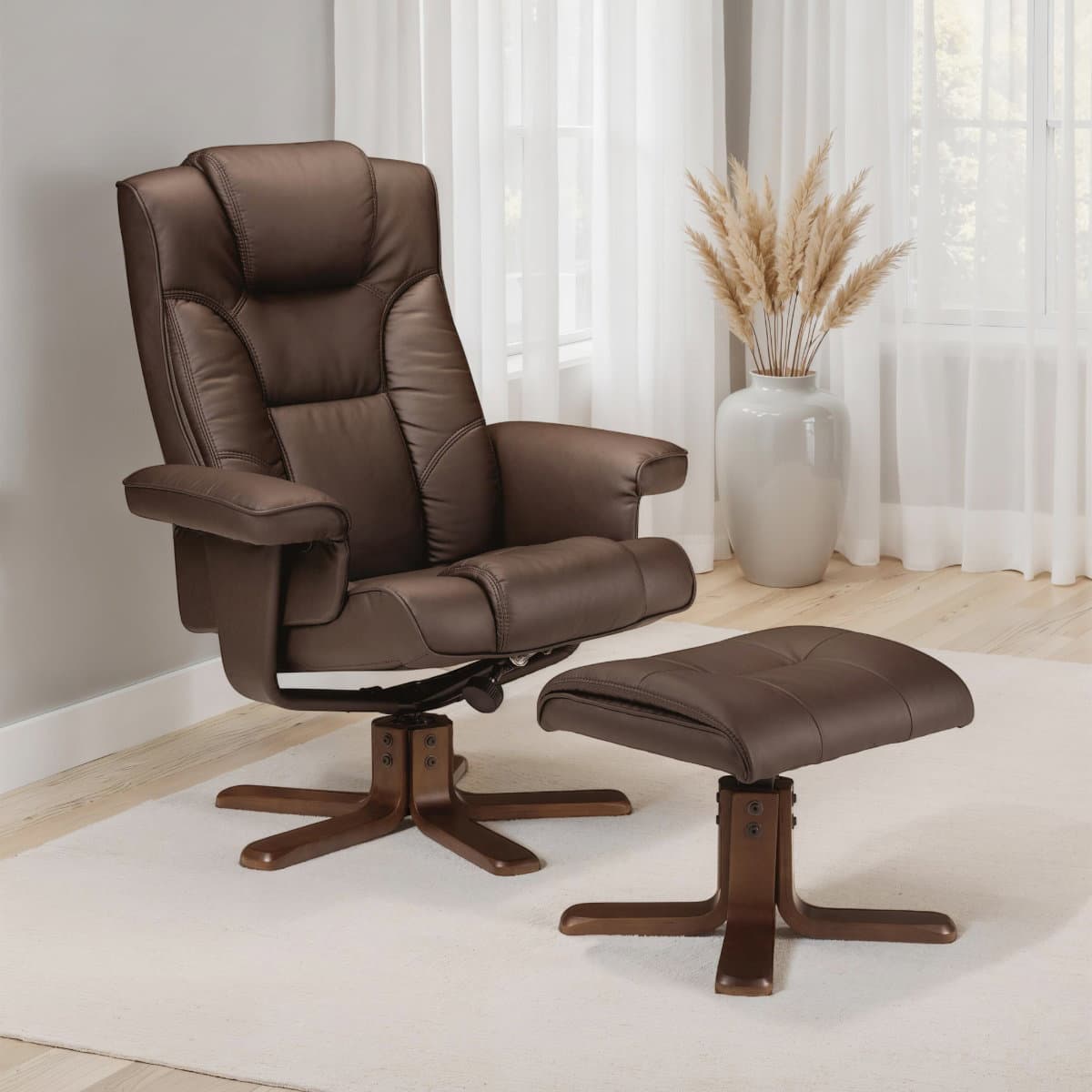 Malmo Swivel Recliner & Stool