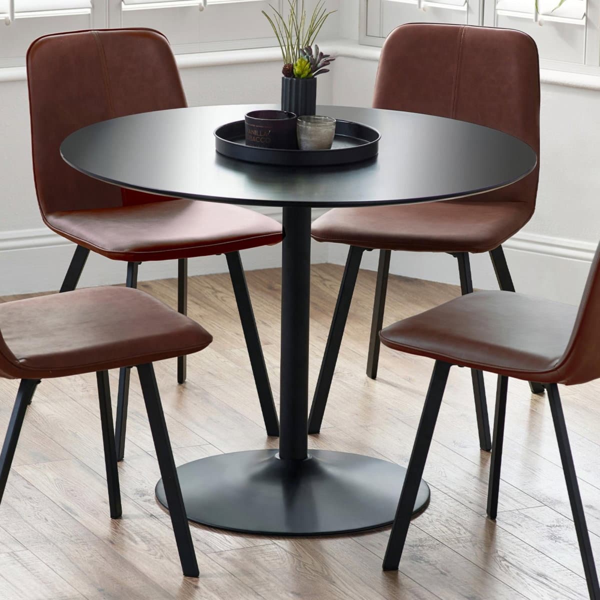 Nero 100cm Round Table - Black