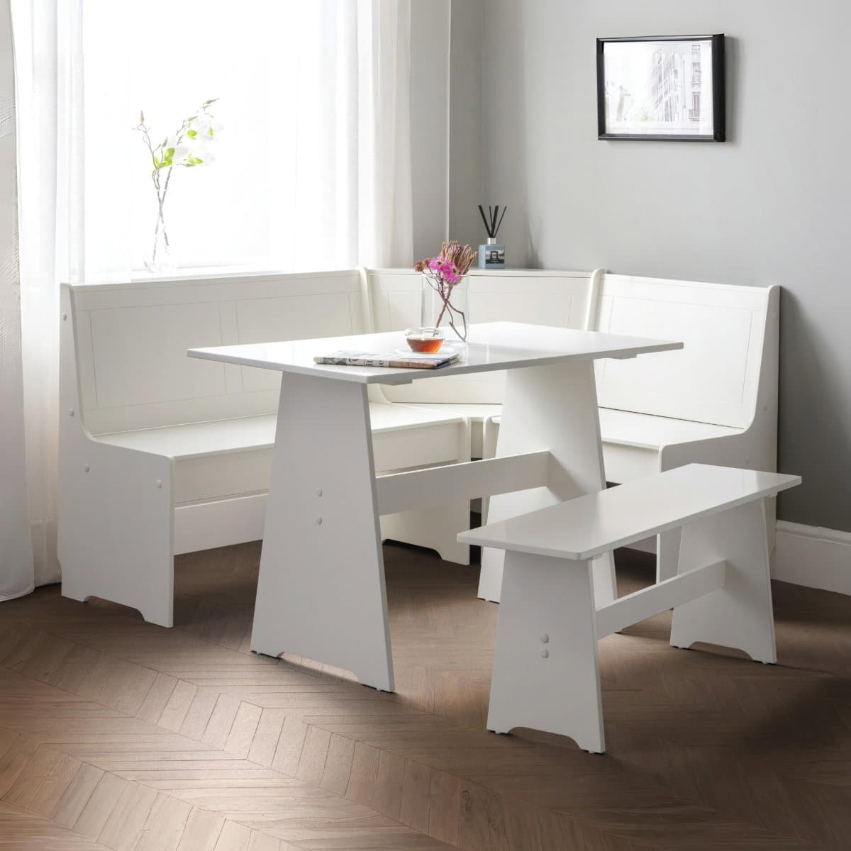 Newport Corner Dining Set - Surf White