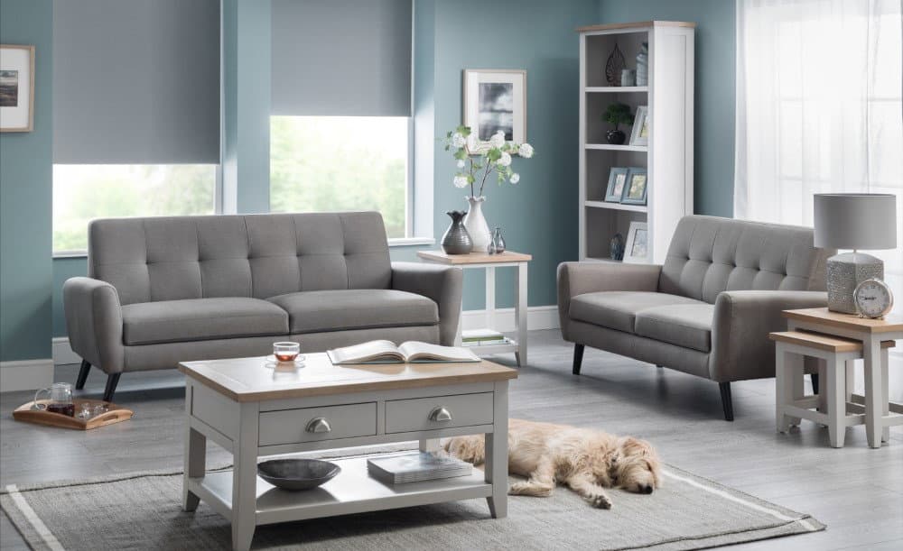 Richmond Coffee Table With 2 Drawers - Grey/Pale Oak