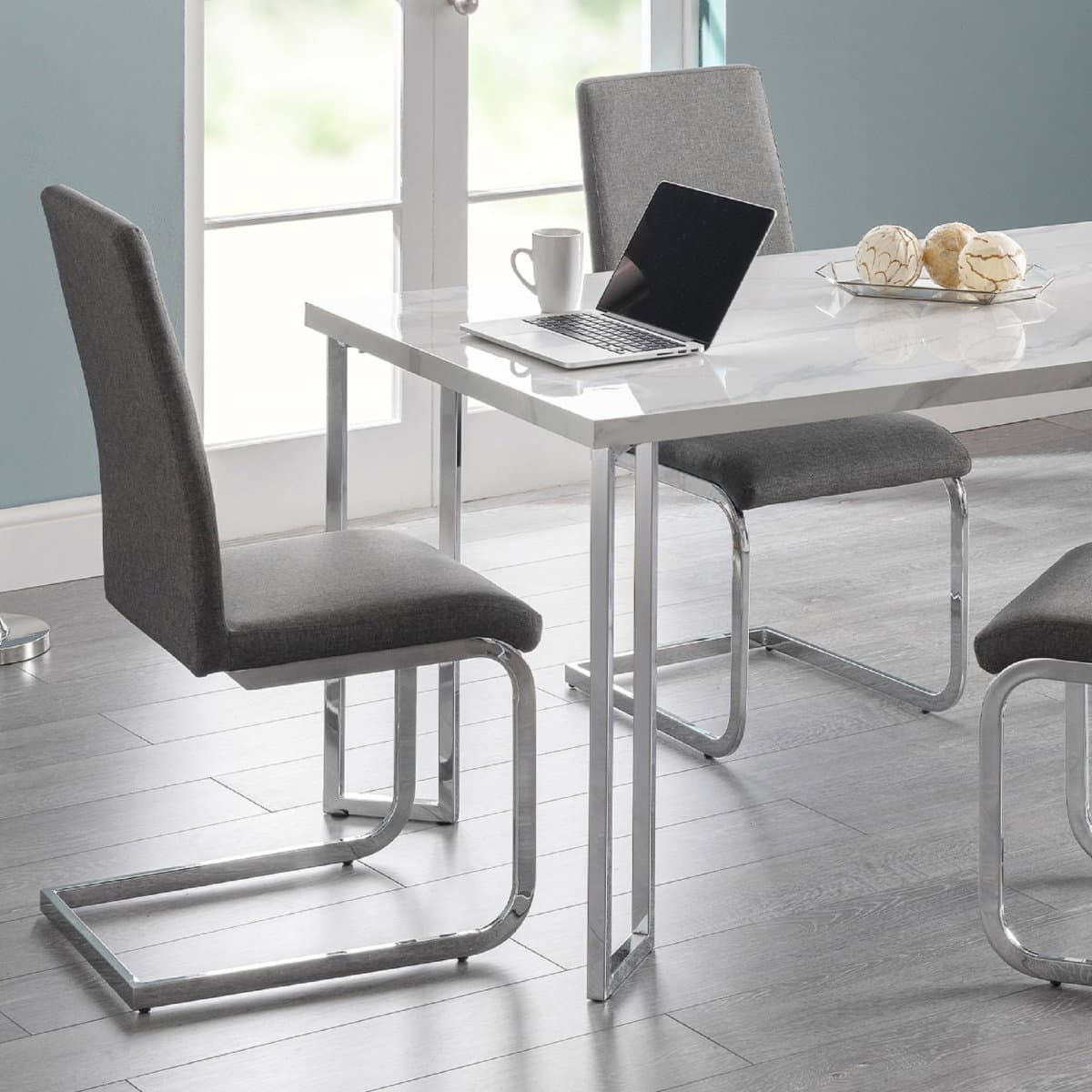 Set Of 2 Roma Cantilever Dining Chairs