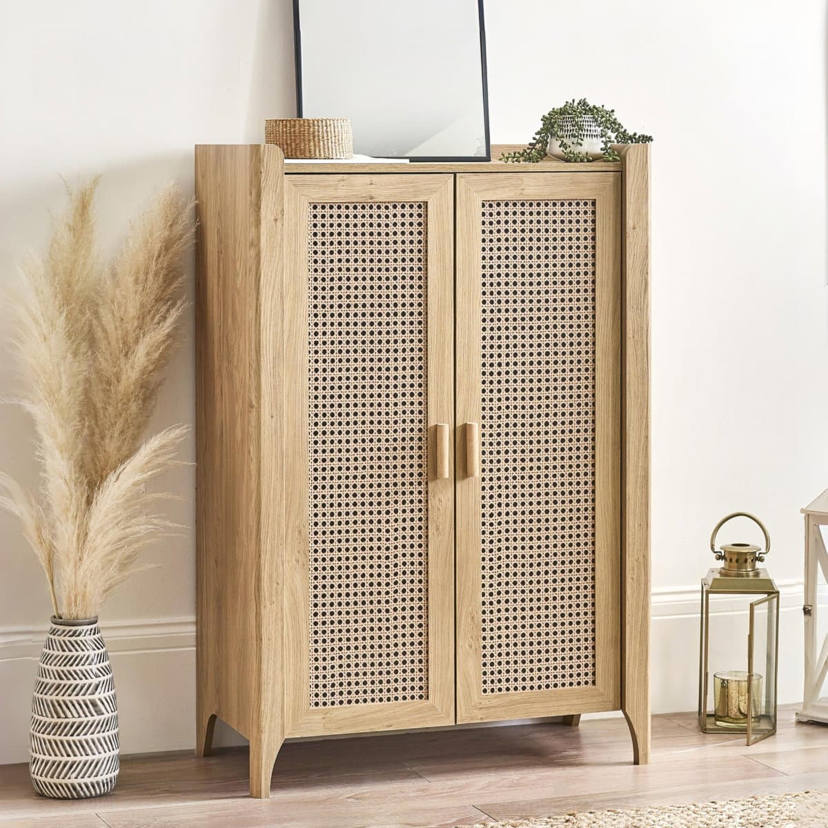 Sydney Shoe Cupboard - Rattan Effect