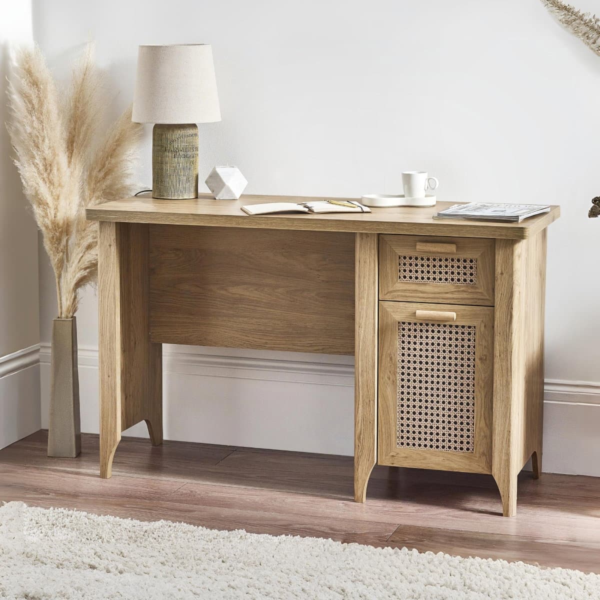 Sydney Desk - Rattan Effect