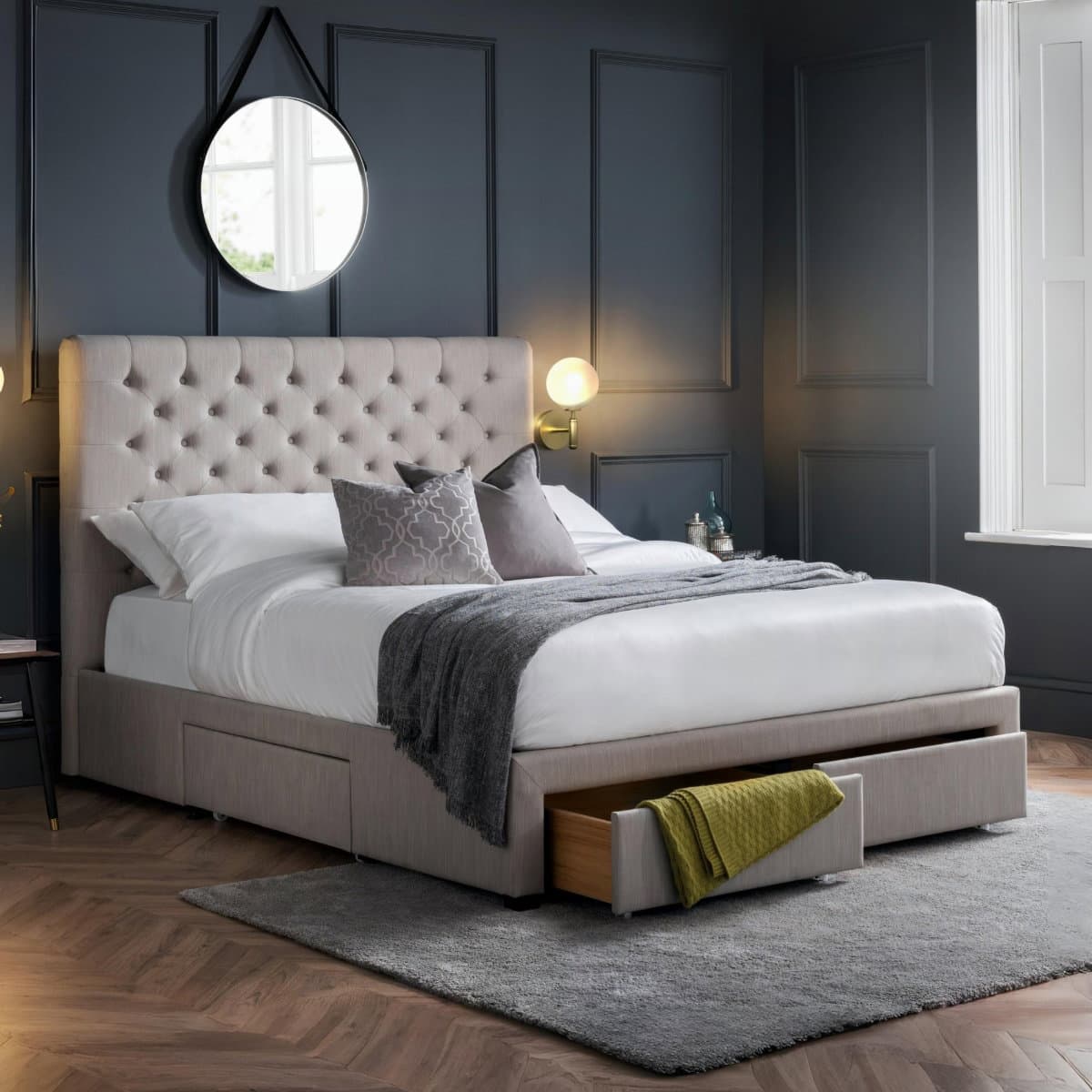 Wilton Deep Button 4 Drawer Bed