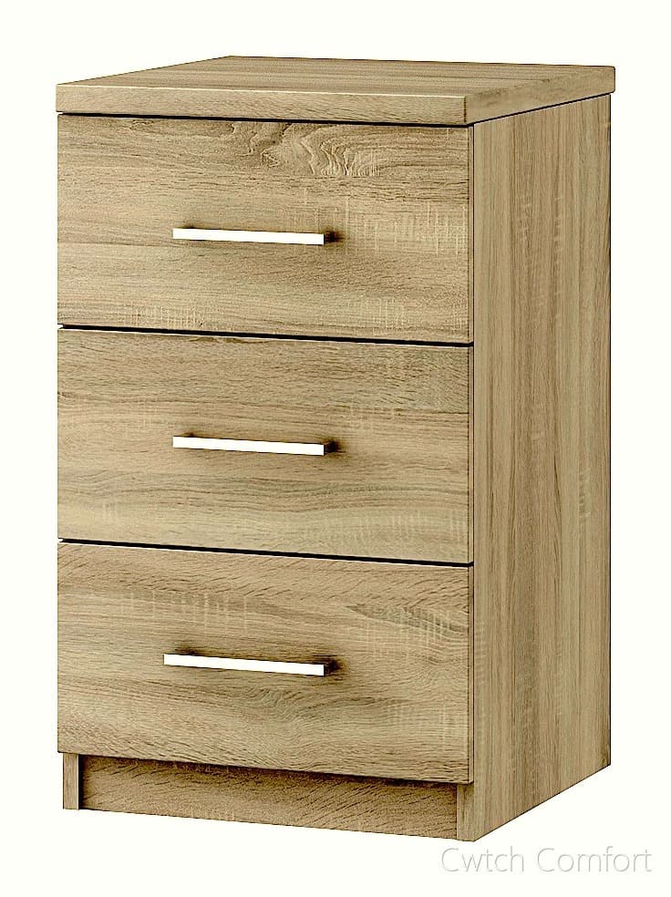 Modena 3 Drawer Bedside